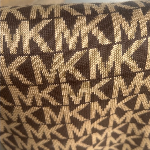 Michael Kors Signature "MK" Monogram Pattern Brown and Tan Scarf - Picture 4 of 10